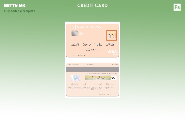 модерен стил Србија Банка Интеса а.д. Шаблон за виза дебитна картичка Белград